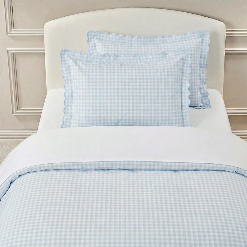 Ensemble de lit simple pique-nique vichy bleu, Blue