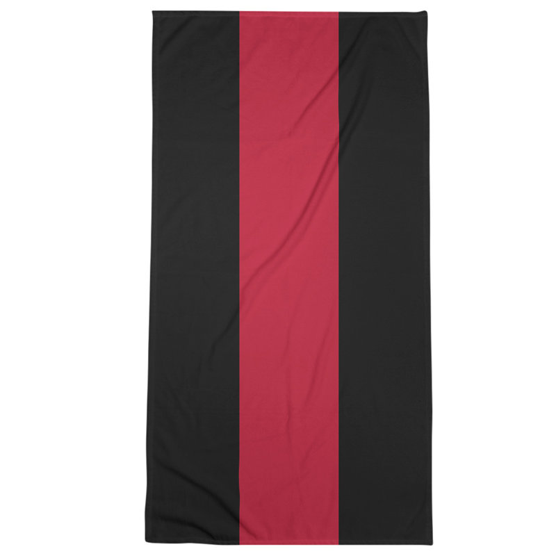 Beach Towel, Black/Dark Red