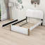 Lit plateforme double tapissier en bois avec tête de lit simple et lit gigogne Jasonn-1035002688