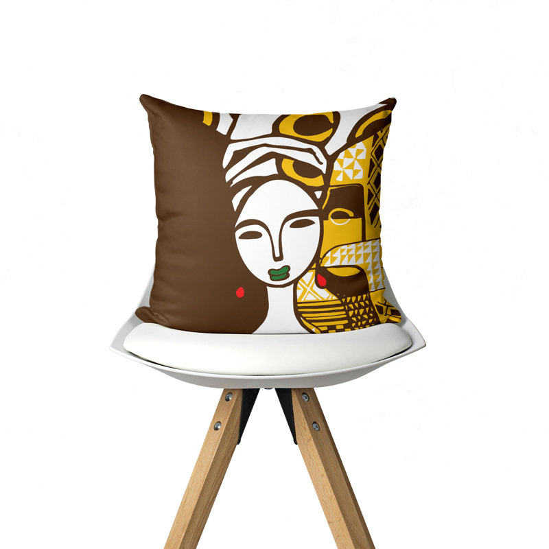 Housse de coussin Faramade Tribal Woman, 16" x 16"