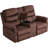 Manual Loveseat Reclining Sofa Couches with Console Double Recliner-1355964377