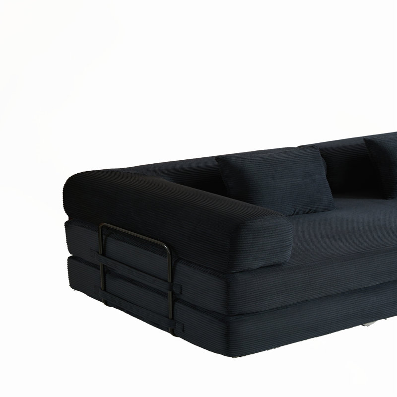 Canapé-lit convertible Boneless de 78 po avec 2 coussins, Noir