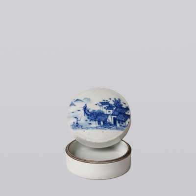 Boîte à encre bleue et blanche