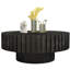 Table basse noire de 31,4 pouces de hauteur, idéale pour les salons et les salles d'étude, de bonne qualité, facile à réarranger, base, installation rapide, aspect bois naturel, application multifonctionnelle,