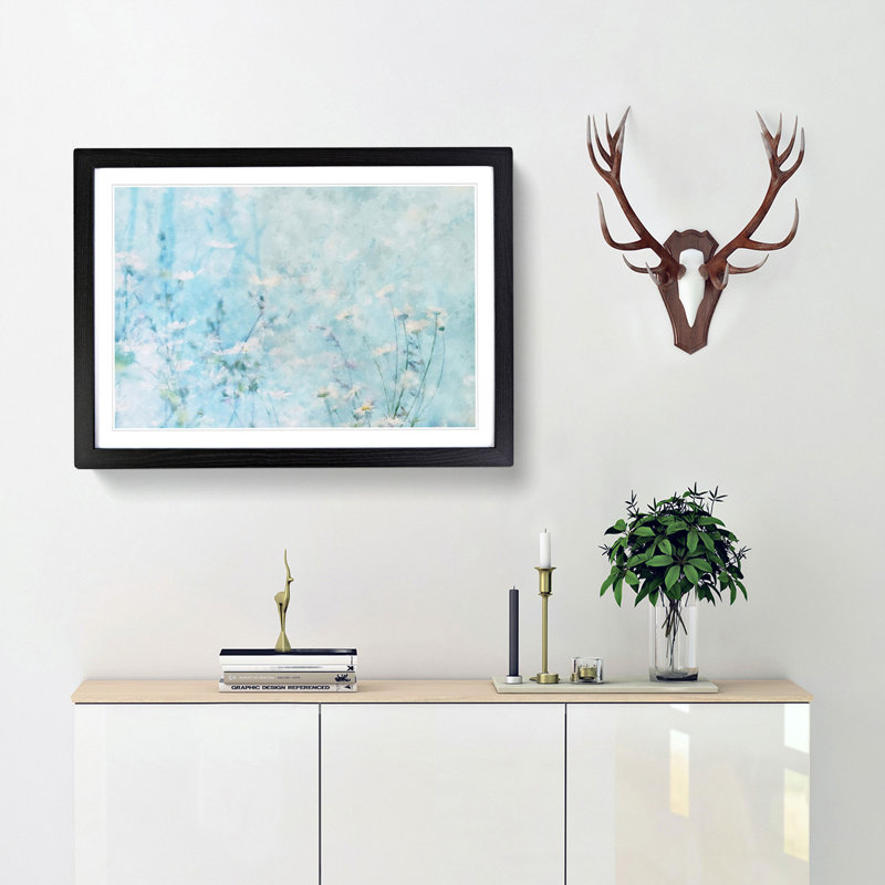 Pretty Flowers - Framed Print, 45cm H x 63cm W x 2cm D, Black Framed