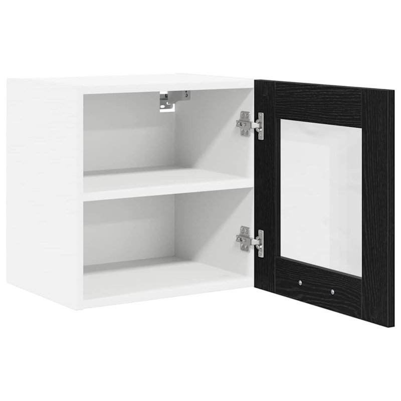 Vidaxl Hanging Cabinet Riga Grey Sonoma And White 80 X 31 X 40 Cm, Black, 40cm H x 40cm W x 31cm D