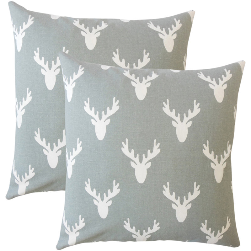 Coussin en coton Graphic, Gris froid