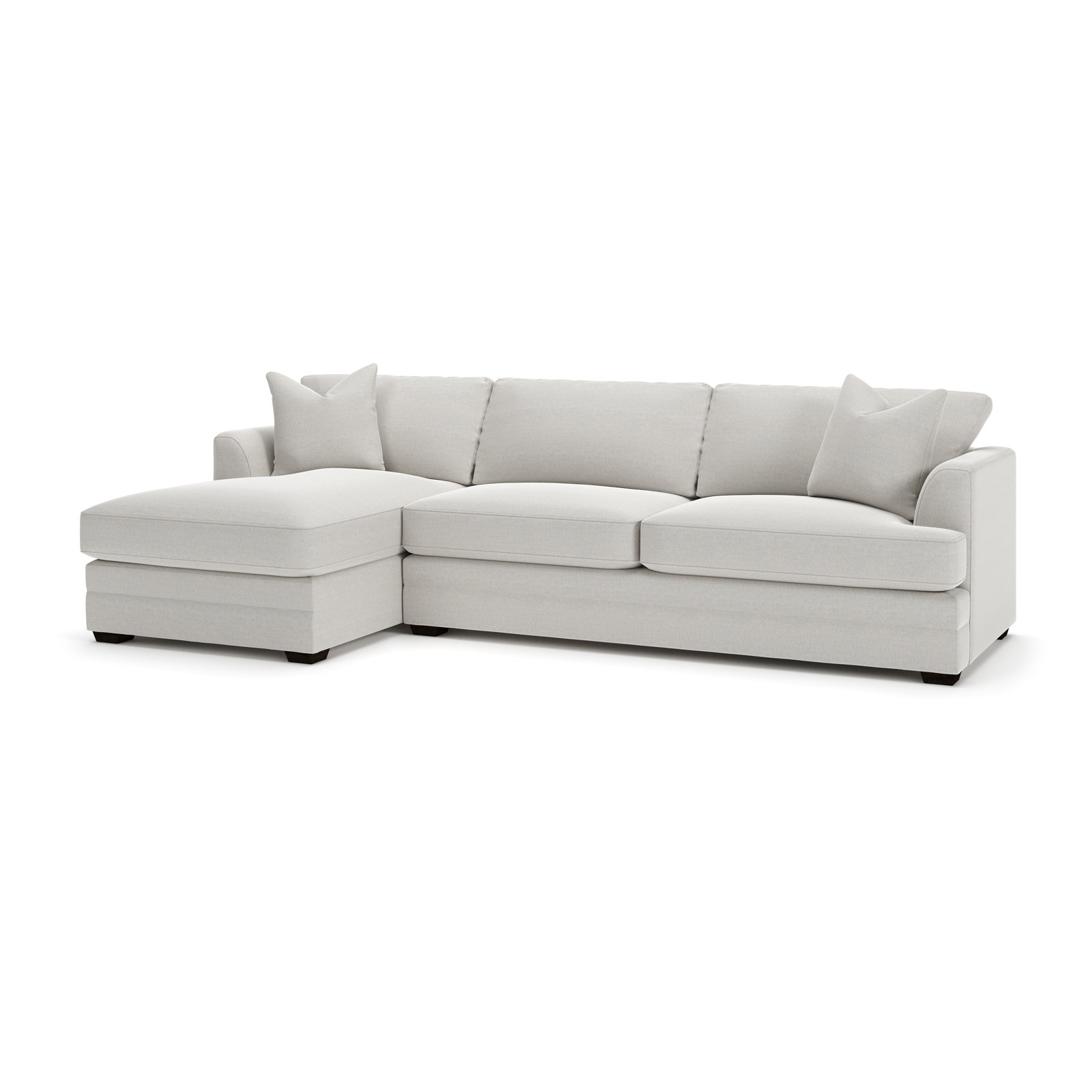 Edan Chaise Sectional, Left Hand Facing, Drusky Ivory Sustain® Basketweave