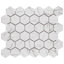 Flo 2" Hex White 11-1/8 in. x 12-5/8 in. Porcelain Mosaic Tile