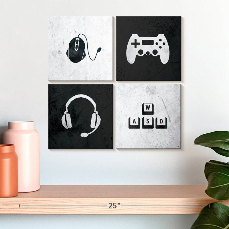 Gamer Essentials 4 pièces, H 18 po x l 18 po x P 1 po