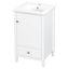 Meuble-lavabo de 20 po avec lavabo en céramique, meuble-lavabo autoportant avec armoire de rangement, support de rangement, fabrication robuste, finition peinte lisse