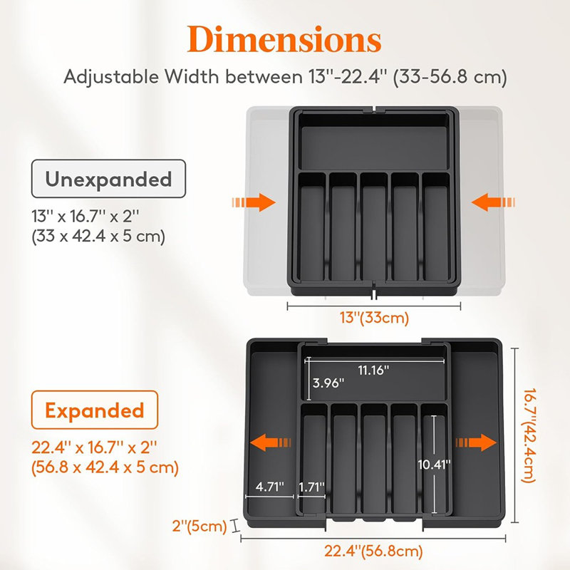 Deep Silverware Drawer Organizer For Kitchen, Expandable...