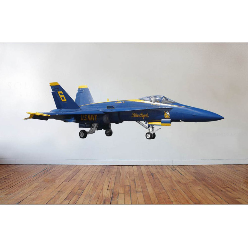 Adhésif mural F-18 Hornet de l'US Navy «Blue Angel», H 20,5 po x l 72 po