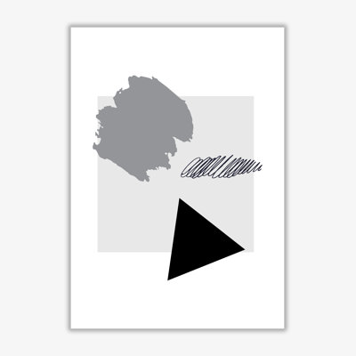 Grey Square Mismatch Abstract - Single Picture Frame Print