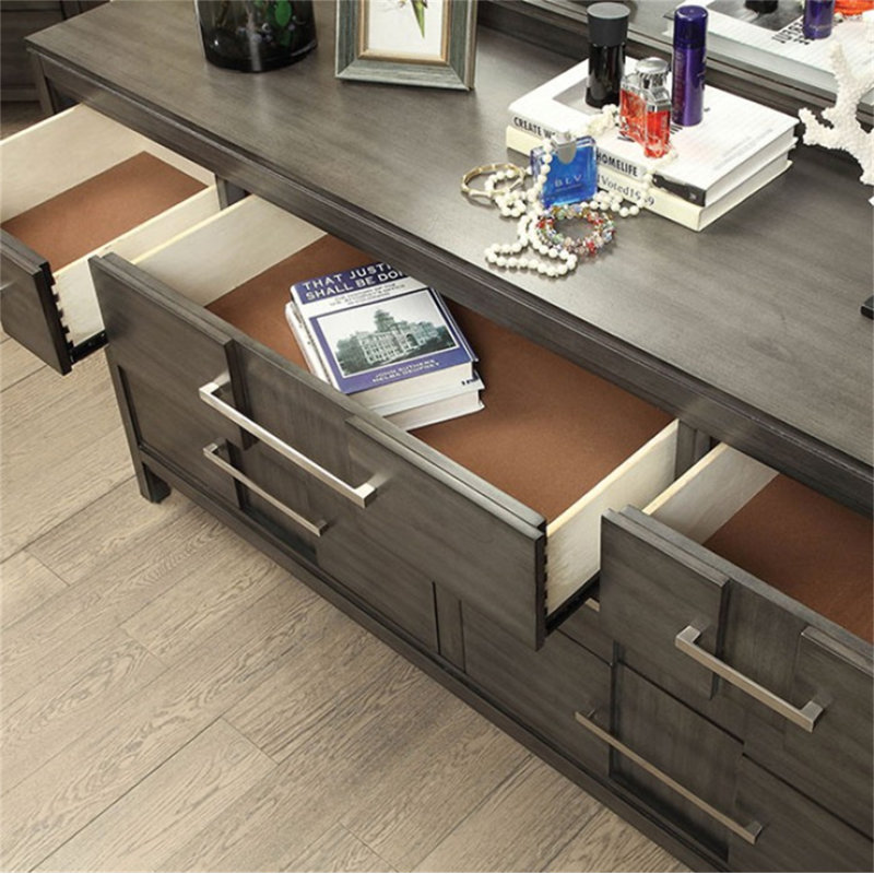 Magnifique table de chevet grise 1pc, Gris