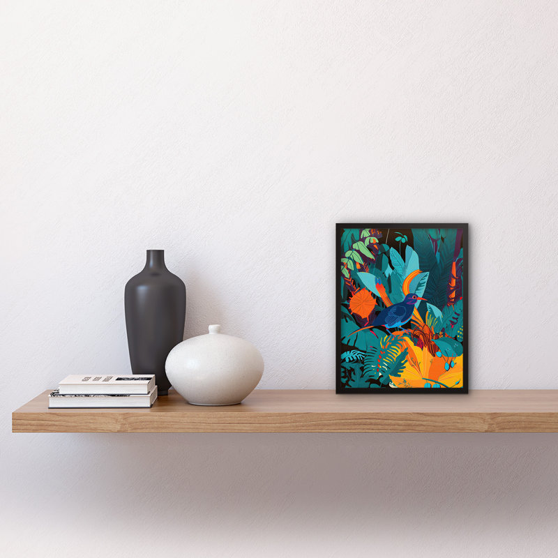 Abdullahi Bird In Tropical Forest Vibrant - Single Picture Frame Print