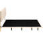 Grand lit tapissier avec tête de lit, capteur, plateforme en velours flottant beige, construction robuste, plateforme de montage facile et structure robuste, démonstration explicative-904603853