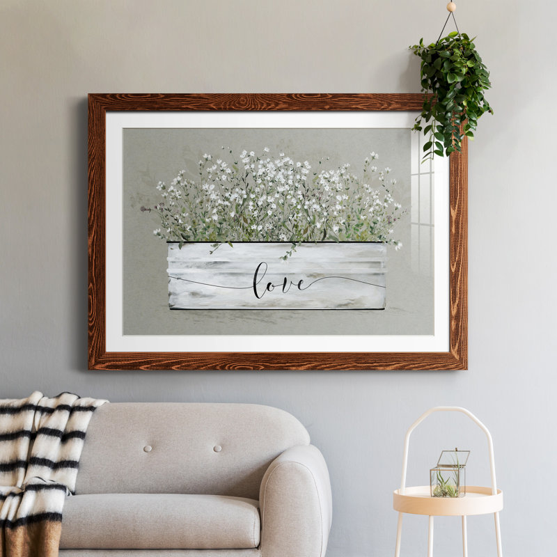 Bouquet de grâce, amour de seau - peinture encadrée, H 31,5 po x l 23,5 po x P 1,5 po, Cadre en érable