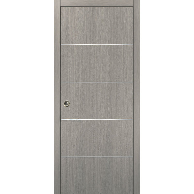 Porte de placard coulissante en bois Planum, 32 po x 84 po, Gris