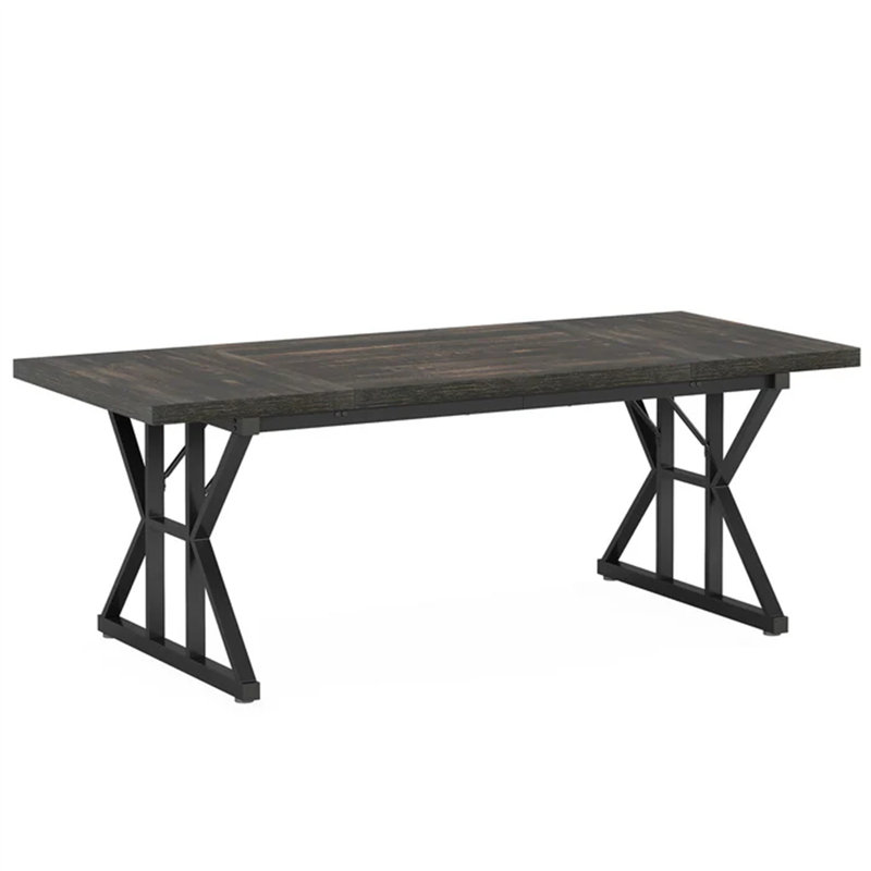 Table de salle à manger TribeSigns Taneja, Chêne, Noir
