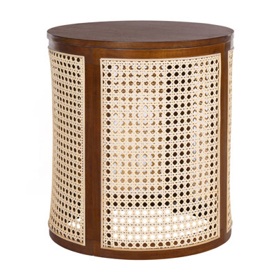 Round Woven Rattan Side Table