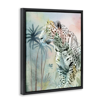 Cadre flottant Gazing Jungle Leopard, design par Kim Allen