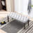 Gray Upholstered Bench For Dining Room And Bedroom, Velvet Cushion, Rubber Wooden Legs, Easy Assembly, Protects Floors, 17.4" Width Garage, 18.97" Height-1290856811