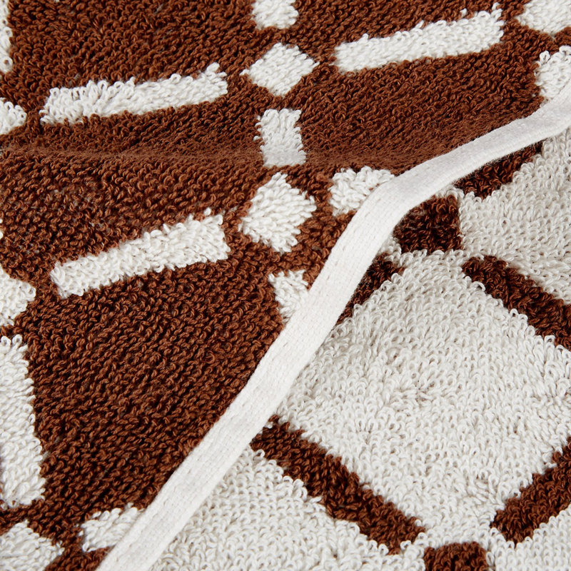Marito 100% Cotton Medium Weight Soft Luxury Diamond Bath Sheets, Chocolate/Cream