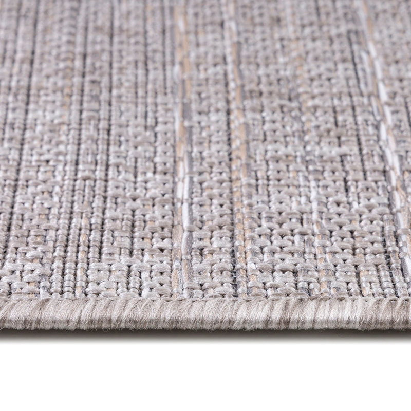 Tapis rectangulaire brun / crème en polypropylène tissé à la machine Bram, Rectangle 5 pi 3 po x 7 pi 7 po