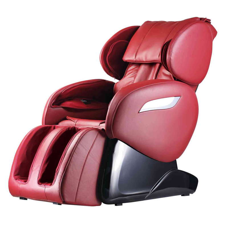 Fauteuil de massage chauffant en similicuir, Similicuir rouge