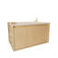 Meuble-lavabo de salle de bain avec lavabo en céramique - Meuble-lavabo flottant mural en bois naturel avec tiroirs-480452273