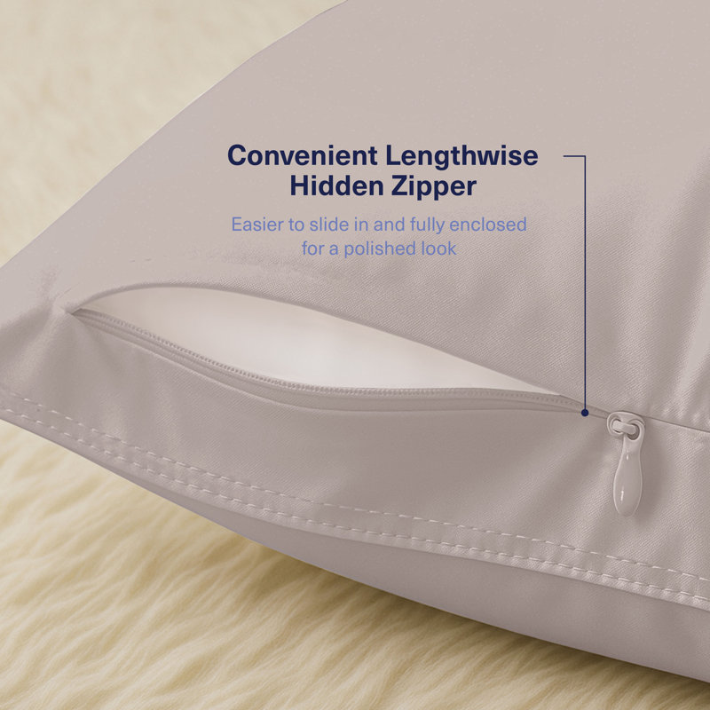 100% Viscose from Bamboo Pillowcases Only, 300 Thread Count, Hidden Zipper, Cooling Breathable, Bedding Pillow Covers for Hot Sleepers - Gift-Ready Packaging, PACK OF 2 (Gray Mist)