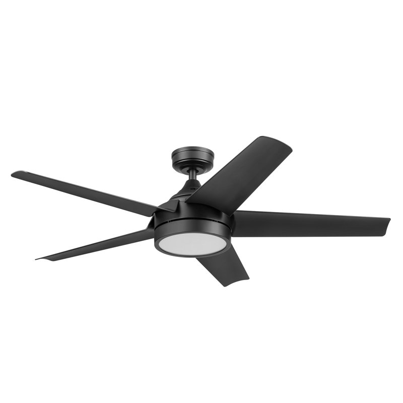 Byard 52" Outdoor Ceiling Fan with Color Changing Light, Remote Control, Dual Finish Blades