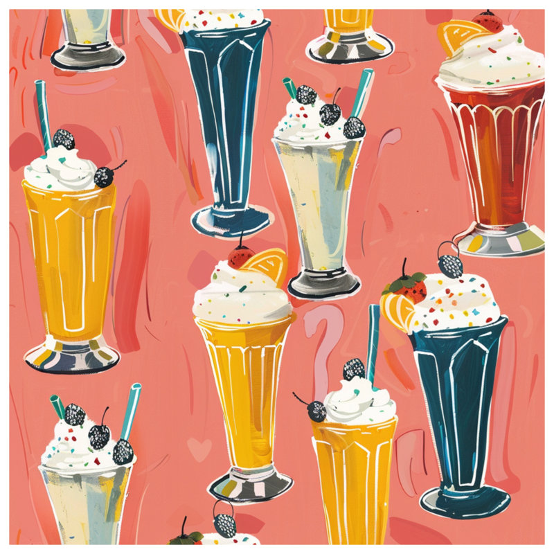 Milkshake Illustration Comforter, Twin Extra Long