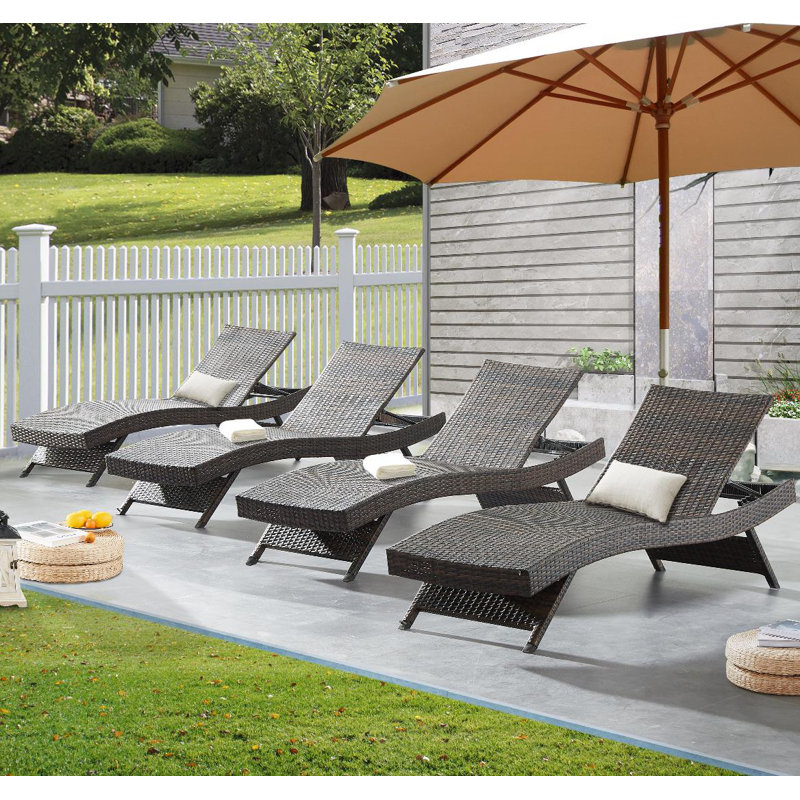 Outdoor Wicker Chaise Lounge