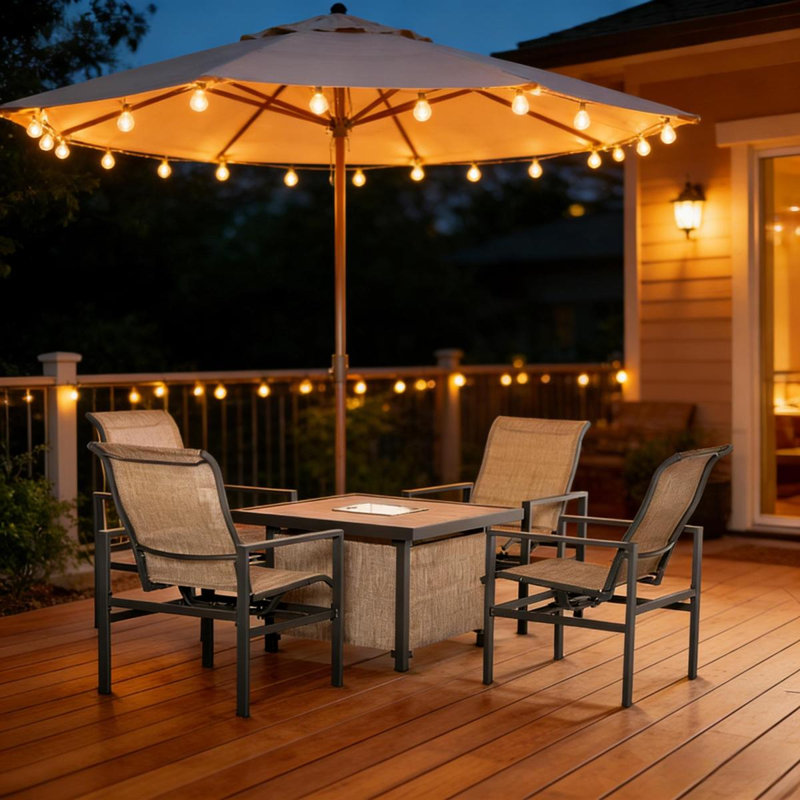 Ensemble de mobilier de patio extérieur, ensemble de mobilier de patio 5 pièces