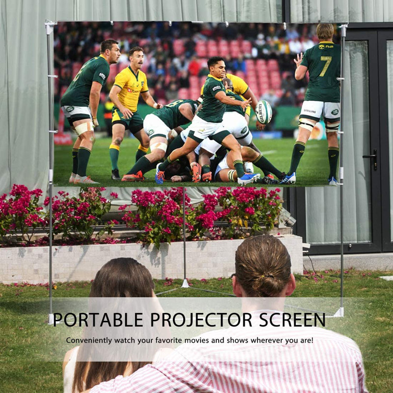 Écran de projection pliable portatif blanc 65 po x 87 po