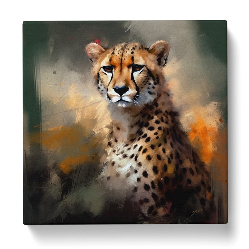 Cheetah Gestural - No Frame Print, 50cm H x 50cm W x 3cm D