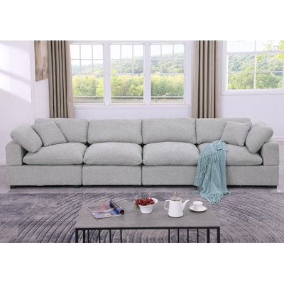 Upholstered Chenille Cloud Sofa Modular Couch