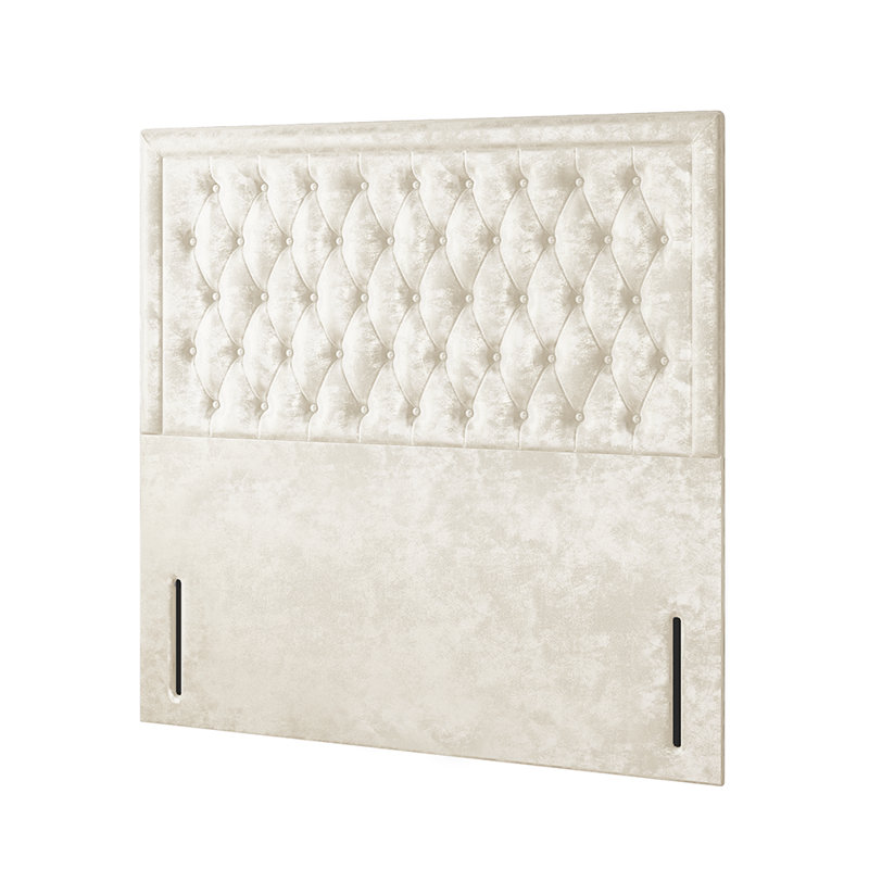 Gallego Upholstered Divan Bed, Double (4'6), Cream, 2 Foot-end Drawers