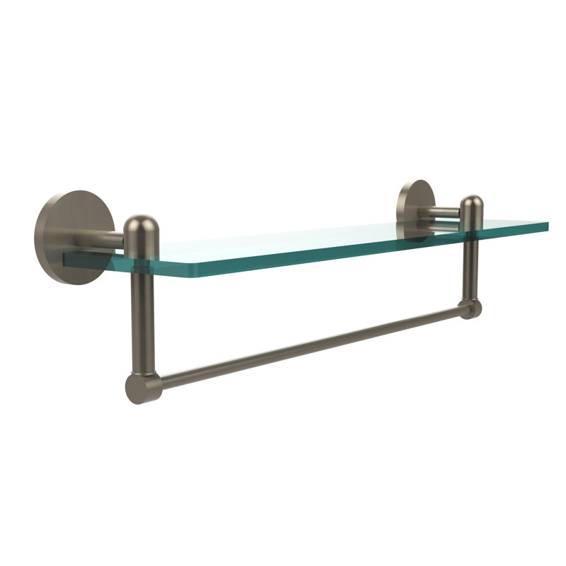 Itzhak Bracket Shelf with Towel Bar, 22", Antique Pewter