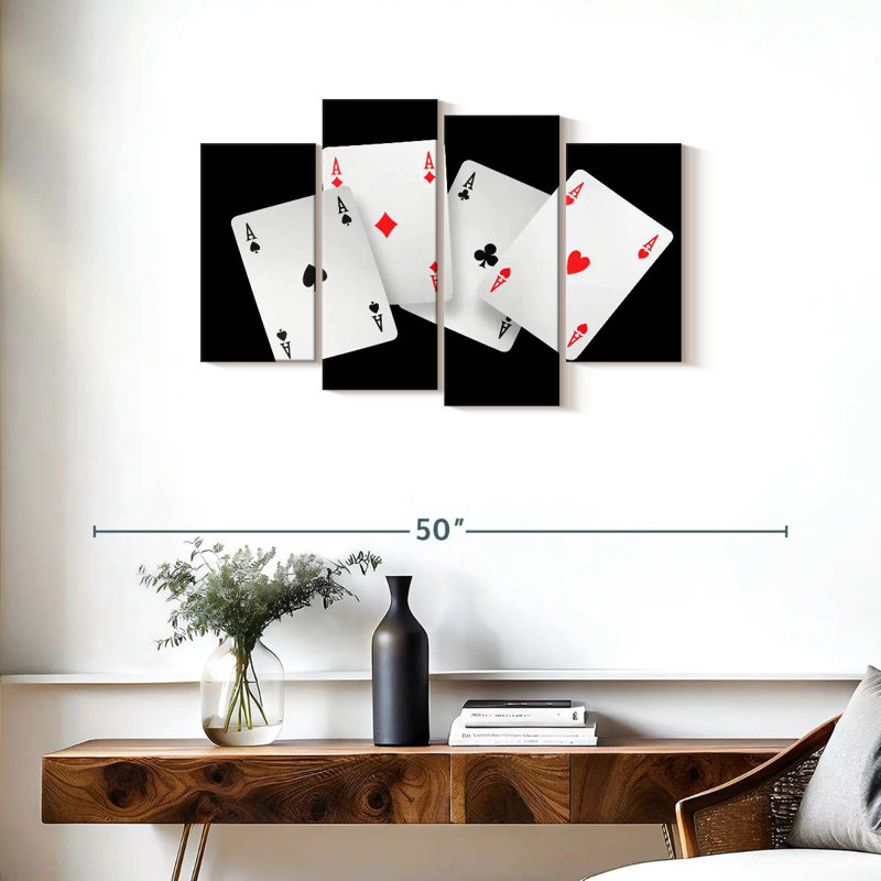 Senne Four Ace Cards, 22" H x 36" W