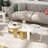 4-In-1 Gold Coffee Table, 4-Piece Round Luxury Nesting Coffee Table Set Of 4,Coffee Table For Living Room, Apartment, Office, Small Space, White/Black Glass Top-306616628
