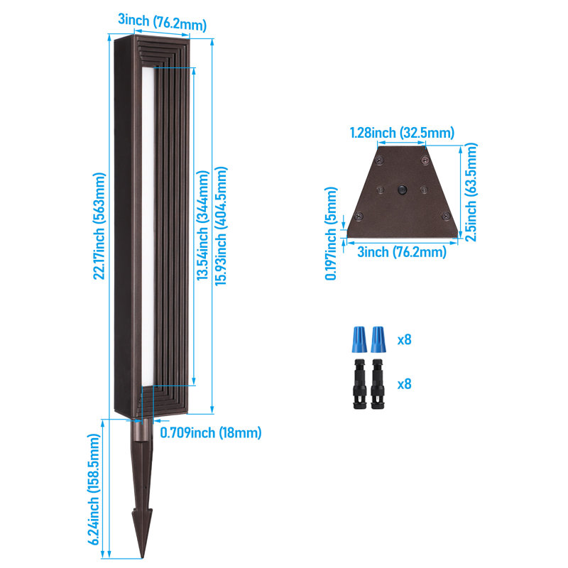 5Cct Low Voltage Led Path Lights, 7W Die-Cast Aluminum Landscape Lighting, Oil Rubbed Bronze