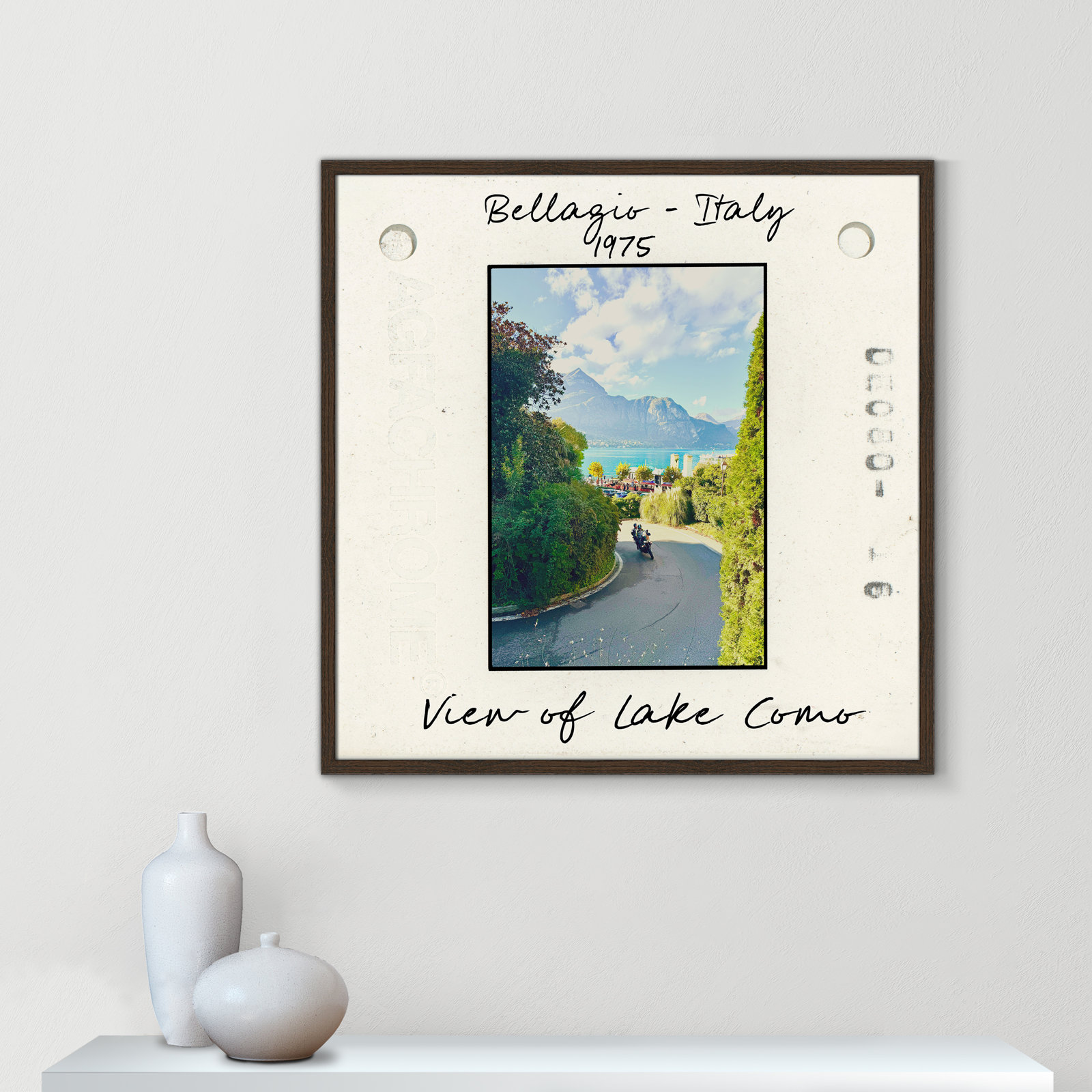 Ritona "Bellagio, Italy - Lake Como" Print, Walnut Single Picture Framed Paper, 32" H x 32" W x 0.75" D
