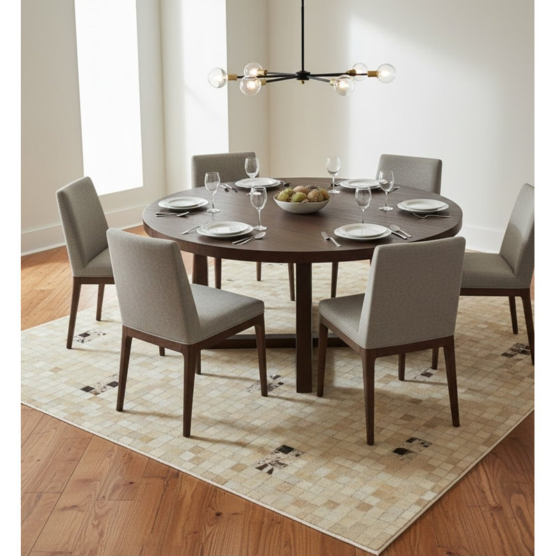 Cowhide Geometric Indoor Rug, Square 6'