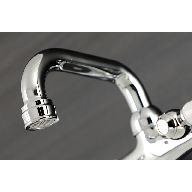 Robinet de bar mural 2 trous Kingston Brass, Chrome chrome, Poignée levier