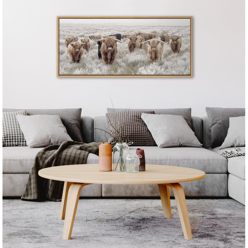  Sylvie Herd Of Highland Cows, toile encadrée par Creative Bunch Studio, Brun