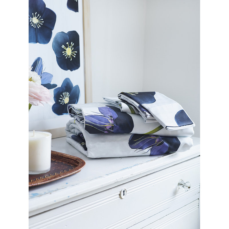 Sateen Floral - Set of 3, King Pillowcase