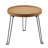 Round Wood And Rattan Side Table, Foldable Table With Metal Tripod, Rattan Round Tray Top, Boho Style, Chic Coffee Table, Side Table (Height 17.7", Grid Knit Pattern)
